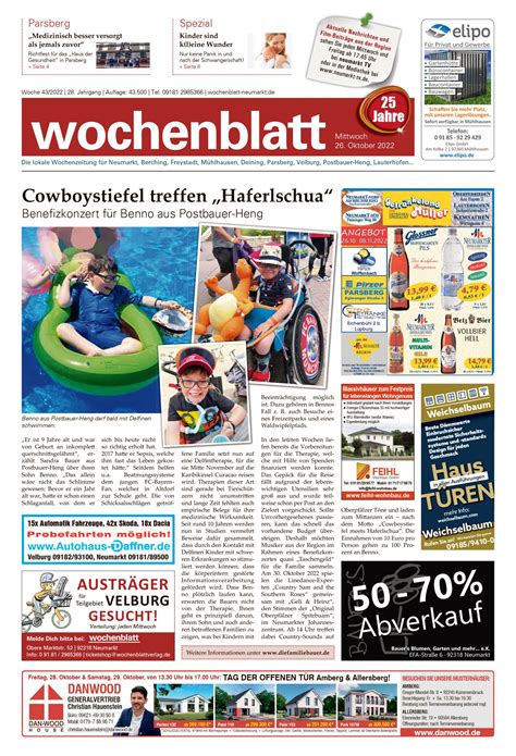 Das Wochenblatt Neumarkt Vom 26 Oktober 2022 Als E Paper Wochenblatt