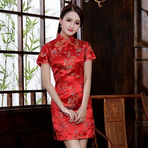 Solid Color Chinese Qipao Classic Women Suede Cheongsam Oriental Bride