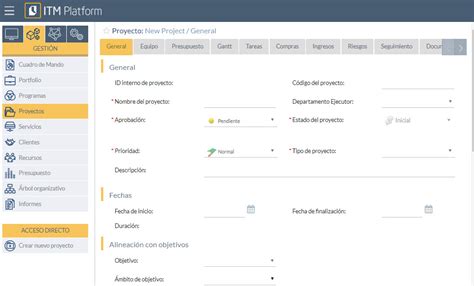 Creaci N R Pida De Proyectos Itm Platform Helpcenter
