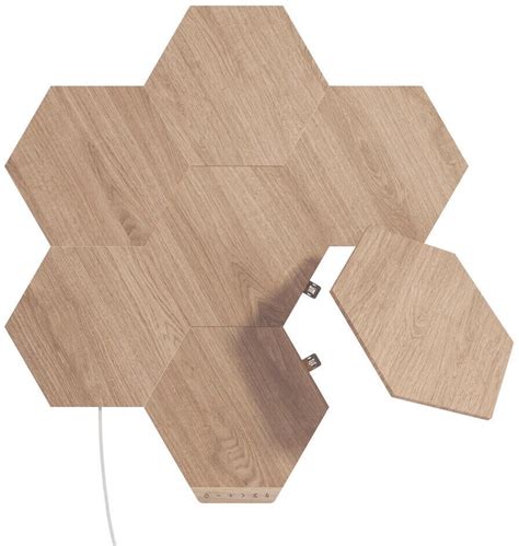 Nanoleaf Elements Hexagons Wood Look Starter Kit With Panels Nl K