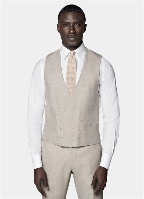 Sand Waistcoat In Wool Silk Linen Suitsupply Suitsupply Us