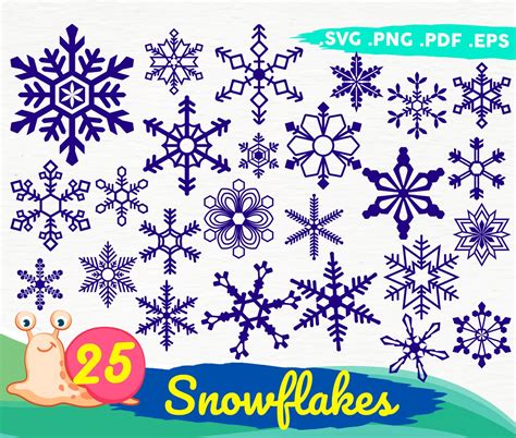 Snowflake Bundle Svgsnowflake Svg Snowflakes Svg Winter Etsy