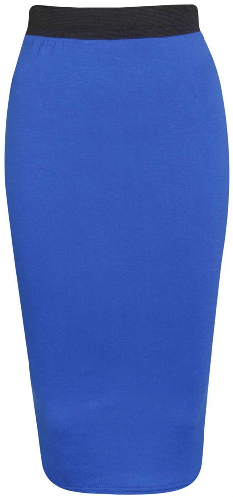 Ladies Plain Office Womens Stretch Bodycon Midi Pencil Skirt Plus Size Uk 8 26 Ebay