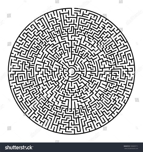 Round Maze Labyrinth Entry Exit Find Stock Vector Royalty Free 330683711