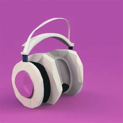 Low Poly Headphones Polygon D Render Belender Stable Diffusion