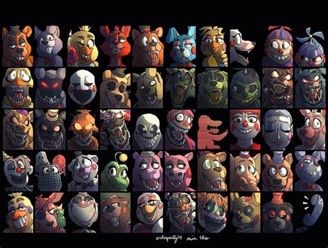 Fnaf Ucn Roster My Style By Enderparty On Deviantart