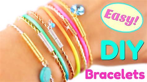 5 Diy Bracelets Easy Diy Bracelet Tutorial Handmade Bracelets Youtube