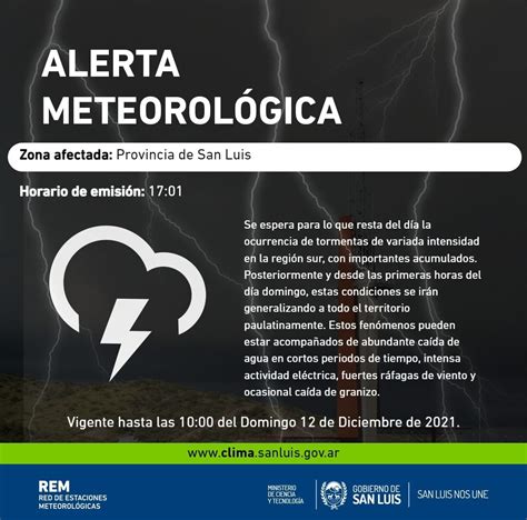 Ansl Rige Una Alerta Meteorológica Por Tormentas Para Toda La