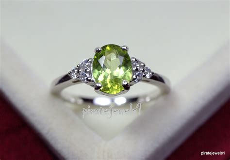 Oval Cut Peridot Ring Natural Peridot Ring Sterling Silver - Etsy