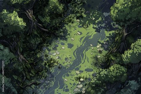 DnD Battlemap Toxic Swamp Battlemap Style. Stock Illustration | Adobe Stock