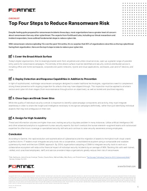 Top Four Steps To Reduce Ransomware Risk