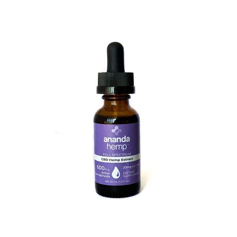 Ananda Hemp Cbd Oil Full Spectrum Hemp Extract Natural Flavor 600 Mg 1