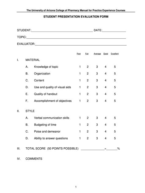 Peer Presentation Feedback Form Fill Online Printable Fillable