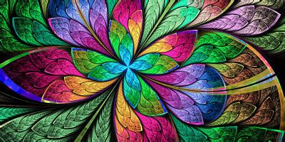 Multicolored Fractal Flower Jigsaw Puzzle In Fractals Puzzles On