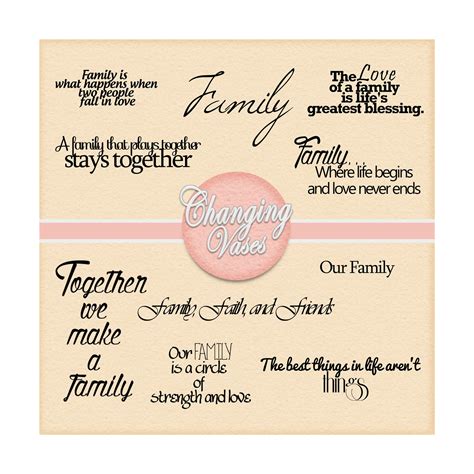 Family Word Art Collection 10 Quotes Words and Phrases Clip - Etsy