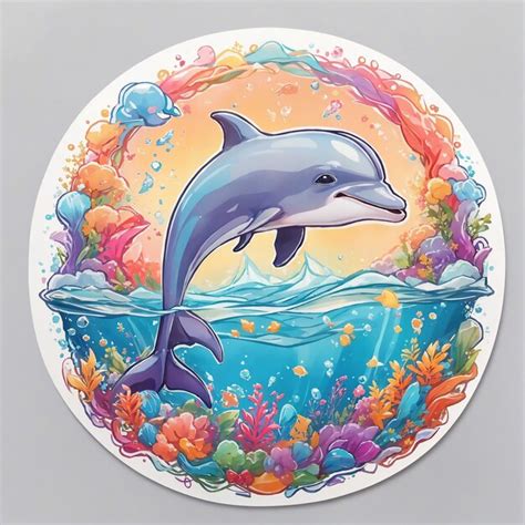 Premium AI Image | Cute Dolphin sticker