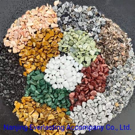 Mix Color Crushed Granite Tumbled Marble Gravel Stone Beach Pebbles