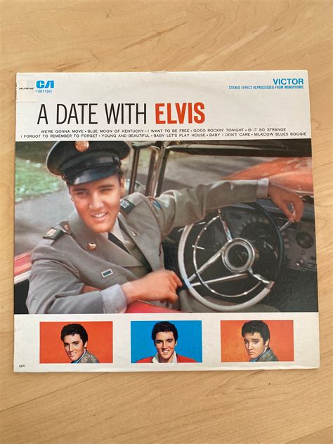 Vintage Elvis Presley Vinyl Record Album A Date With Elvis Etsy