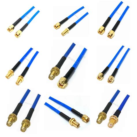 Pcs Rf Coaxial Pigtail Straight Sma Rp Sma Male To Female Semi Rigid