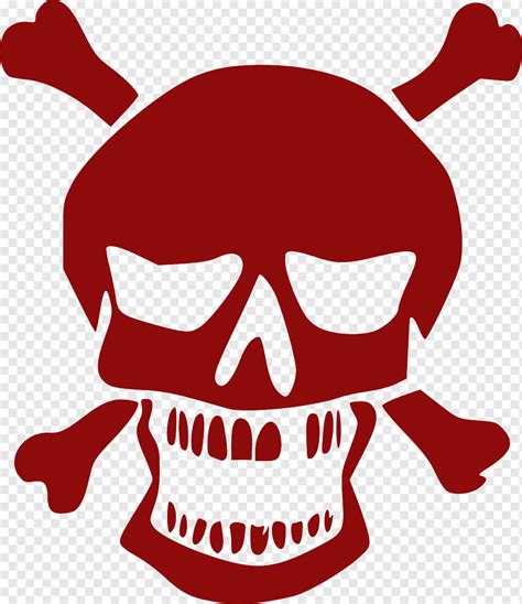 Calavera Tibias Cruzadas Rojo Pirata Jolly Roger Muerte Peligro