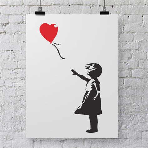 Banksy Balloon Girl Stencil - Graffiti Art Template | CraftStar