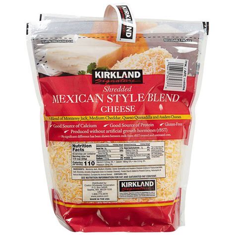 Kirkland Signature Shredded Mexican Style Blend Cheese X Lb