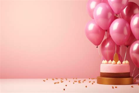 Pink Holiday Birthday Background with Cake 26771275 Stock Photo at Vecteezy