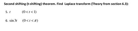 Solved Second shifting (t-shifting) theorem. Find Laplace | Chegg.com