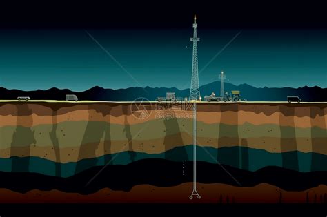 水力压裂 钻井压裂页岩提取天然气插画图片下载 正版图片600071731 摄图网