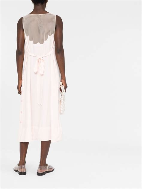 Simone Rocha Sheer Panel Midi Dress Farfetch