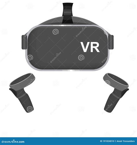 Vr Gaming Goggle Headset Vector With Controllers Stock Vector