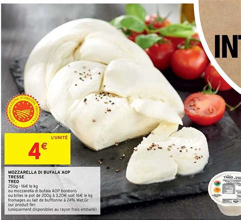 Promo Mozzarella Di Bufala Aop Tresse Treo Chez Intermarch Icatalogue Fr