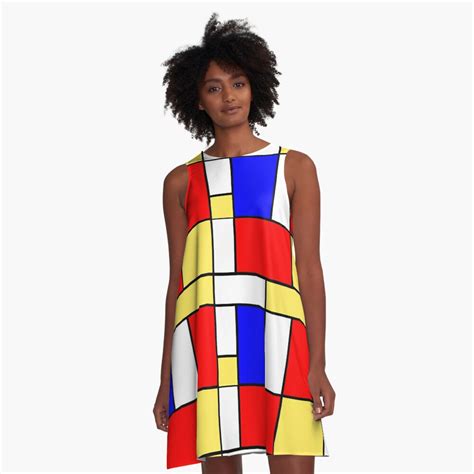 Mod S Mondrian Style A Line Dress For Sale By Voniblue Redbubble