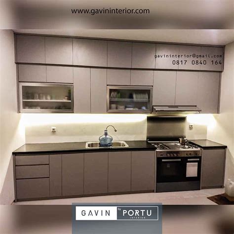 Portofolio Kitchen Set Warna Abu Abu Desain Custom Kitchen Set