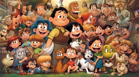 Movie Character Kids The With Many Cartoon Characters Backgrounds | JPG ...