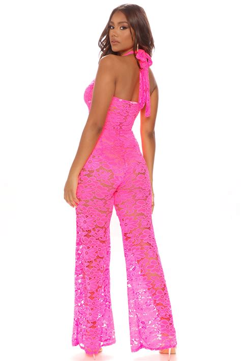 Lace And Luxury Jumpsuit Neon Pink Fashion Nova Jumpsuits Fashion Nova