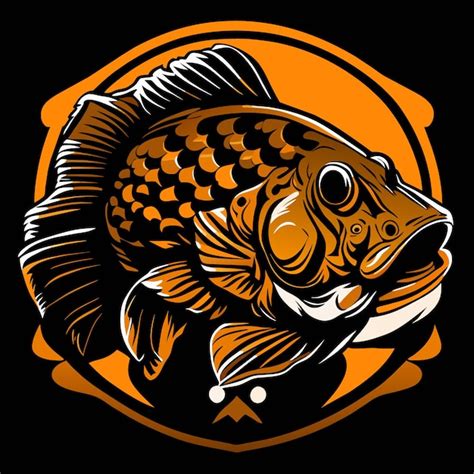 Premium Vector Flat Style Big Bass Fish Graphics For Tshirts