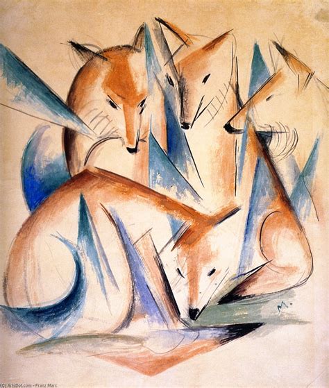 Artwork Replica Foxes Also Known As Four Foxes 1913 By Franz Marc