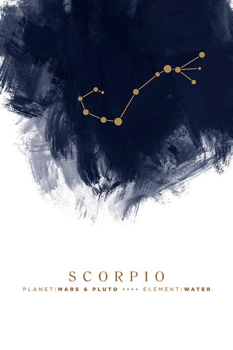 Scorpio Zodiac Sign Minimal Print Zodiac Constellation Astrology