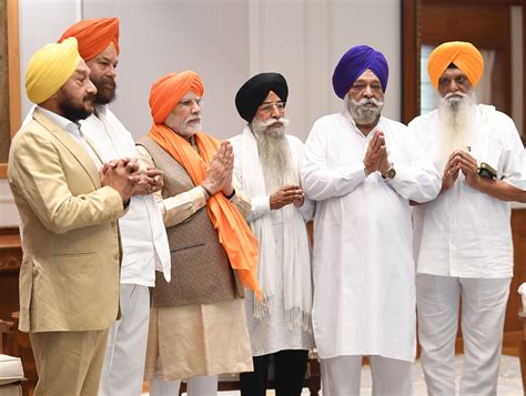 PM Meets A Sikh Delegation At His Residence In 7 Lok Kalyan Marg New