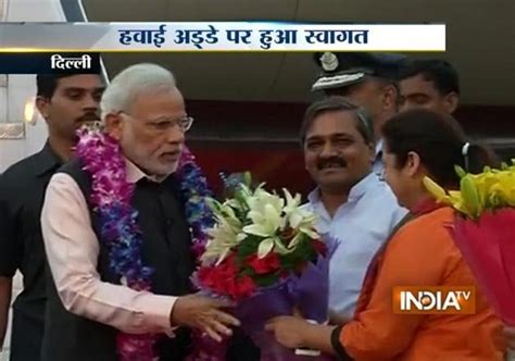 Pm Modi Returns After Concluding Successful Three Nation Tour India