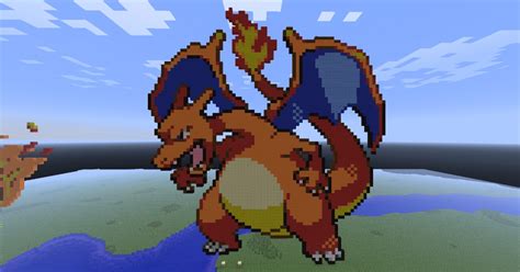 Charizard Pixel Art Minecraft Map