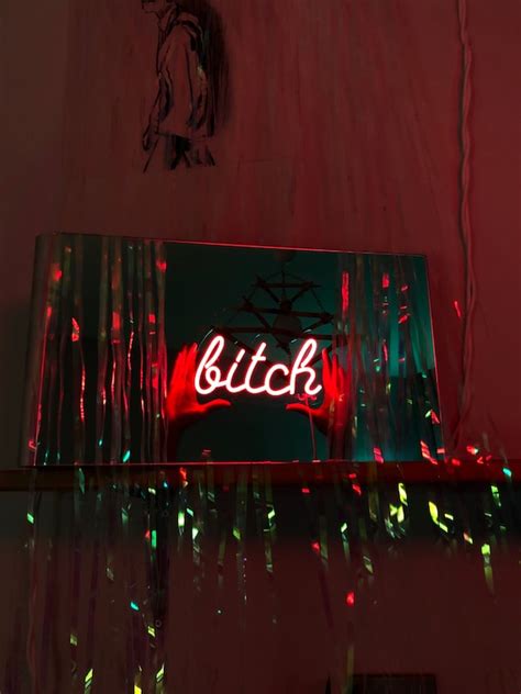 Neon Sign Bitch Led Neon Custom Neon Sign Home Etsy