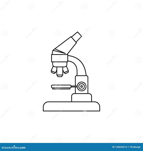 Icono Del Microscopio En Estilo Del Esquema Stock de ilustración