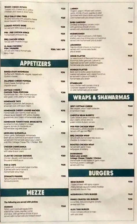 Menu at Daily Grill, Mumbai