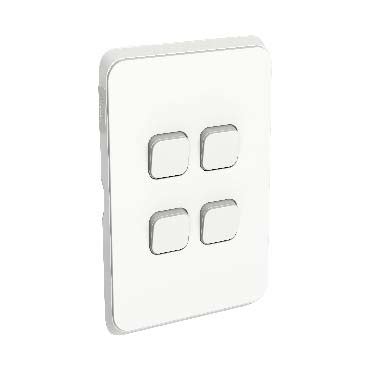 Vivid White Clipsal Iconic Flush Switch Vertical Mount Gang