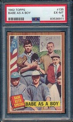 Topps Baseball Babe Ruth As A Boy Psa Yankees Ex Mt Hof Ebay