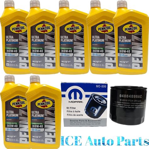 Srt Pennzoil Oil Change Kit 7qts 0w 40 And Mopar Oil Filter Mo 899 Ebay