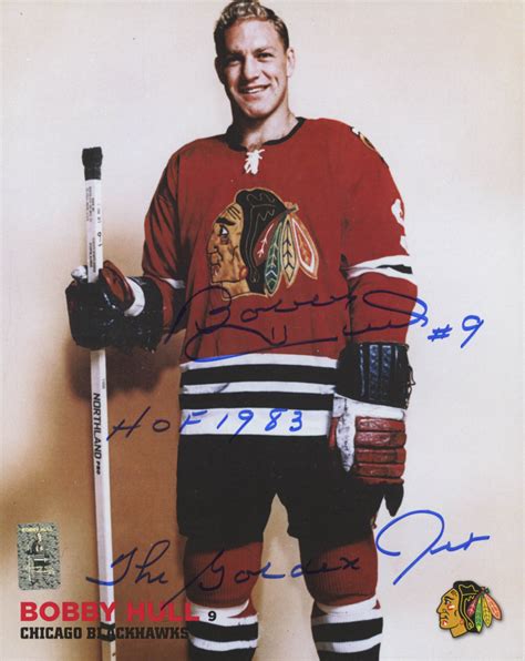 Bobby Hull Signed Chicago Blackhawks 8x10 Photo Inscribed The Golden