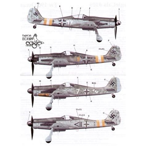 Abziehbild Decal Focke Wulf Fw 190D 9 Pt 2 4 White 17 1 JG 2 RLM 75 7